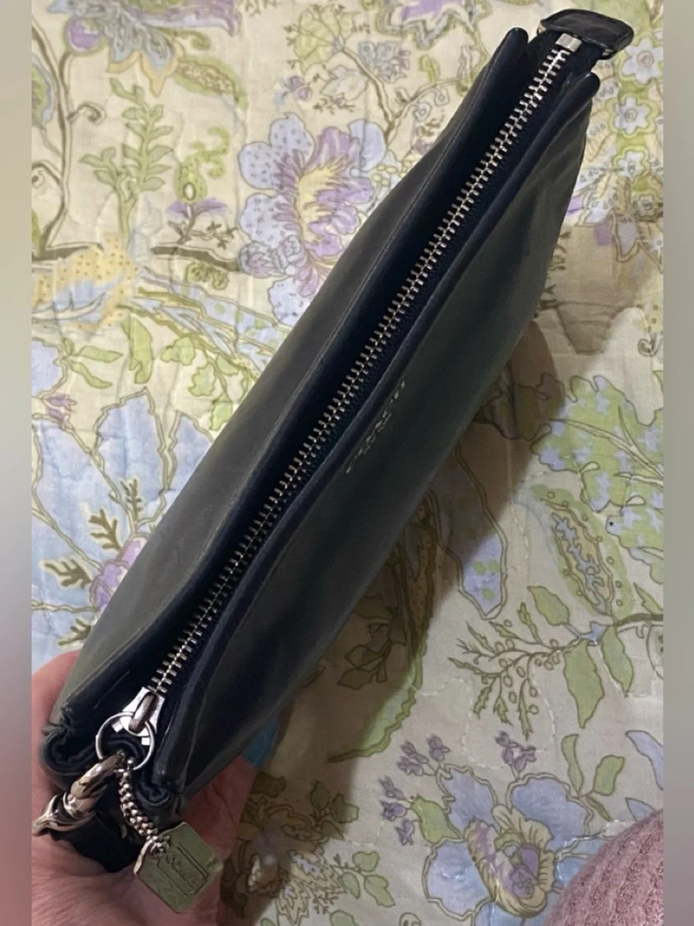 Coach Legacy Leather Wristlet Clutch Purse Bag Silver Hardware Minimalist Black - Picture 3 of 10